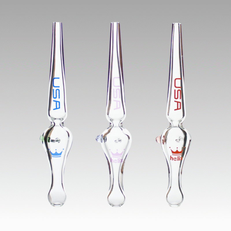 Helix Solo Chillum Glass Pipe by American Helix – Portable 10mm Chillum